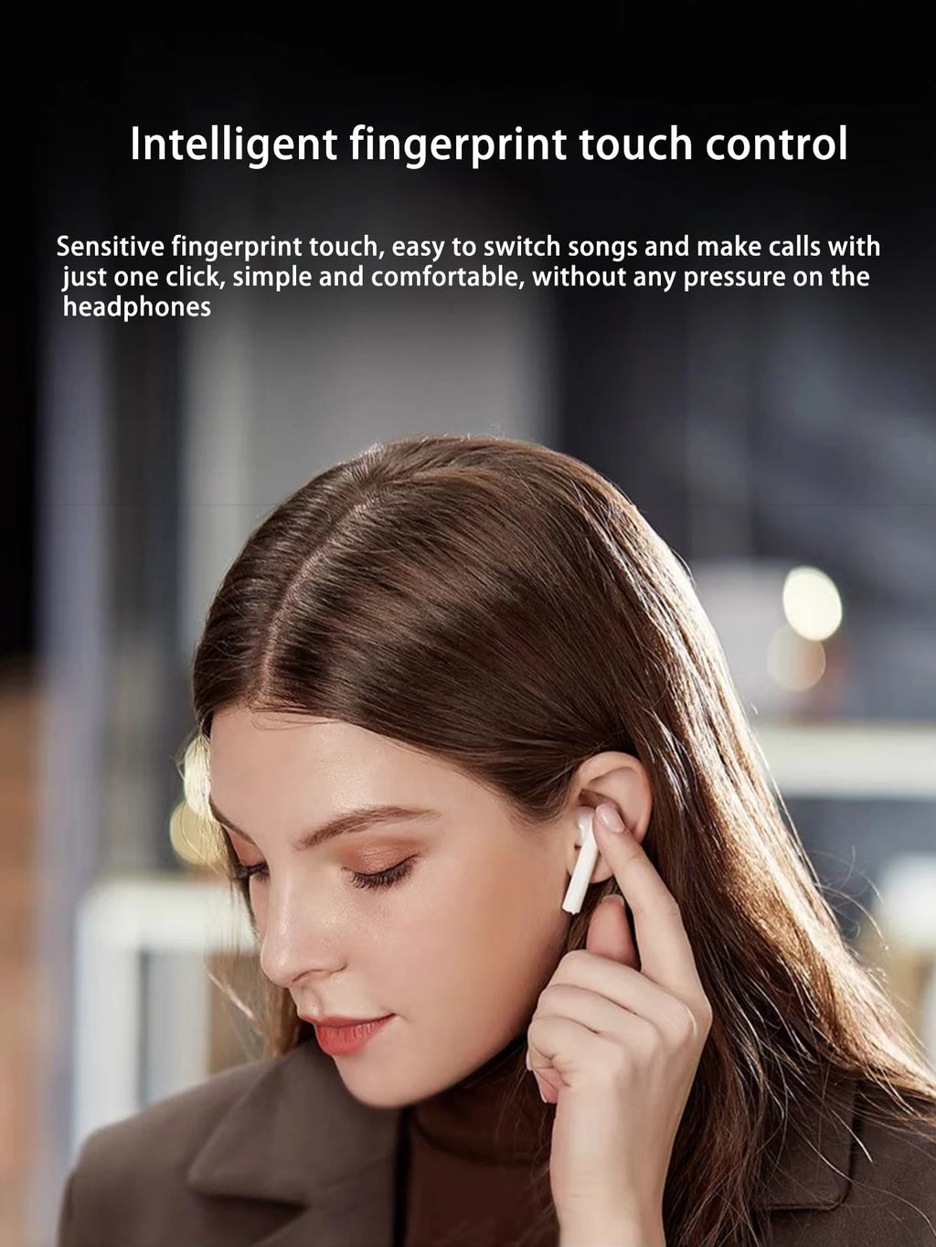 Wireless Stereo Headphones – Long Battery, Touch Control, ANC