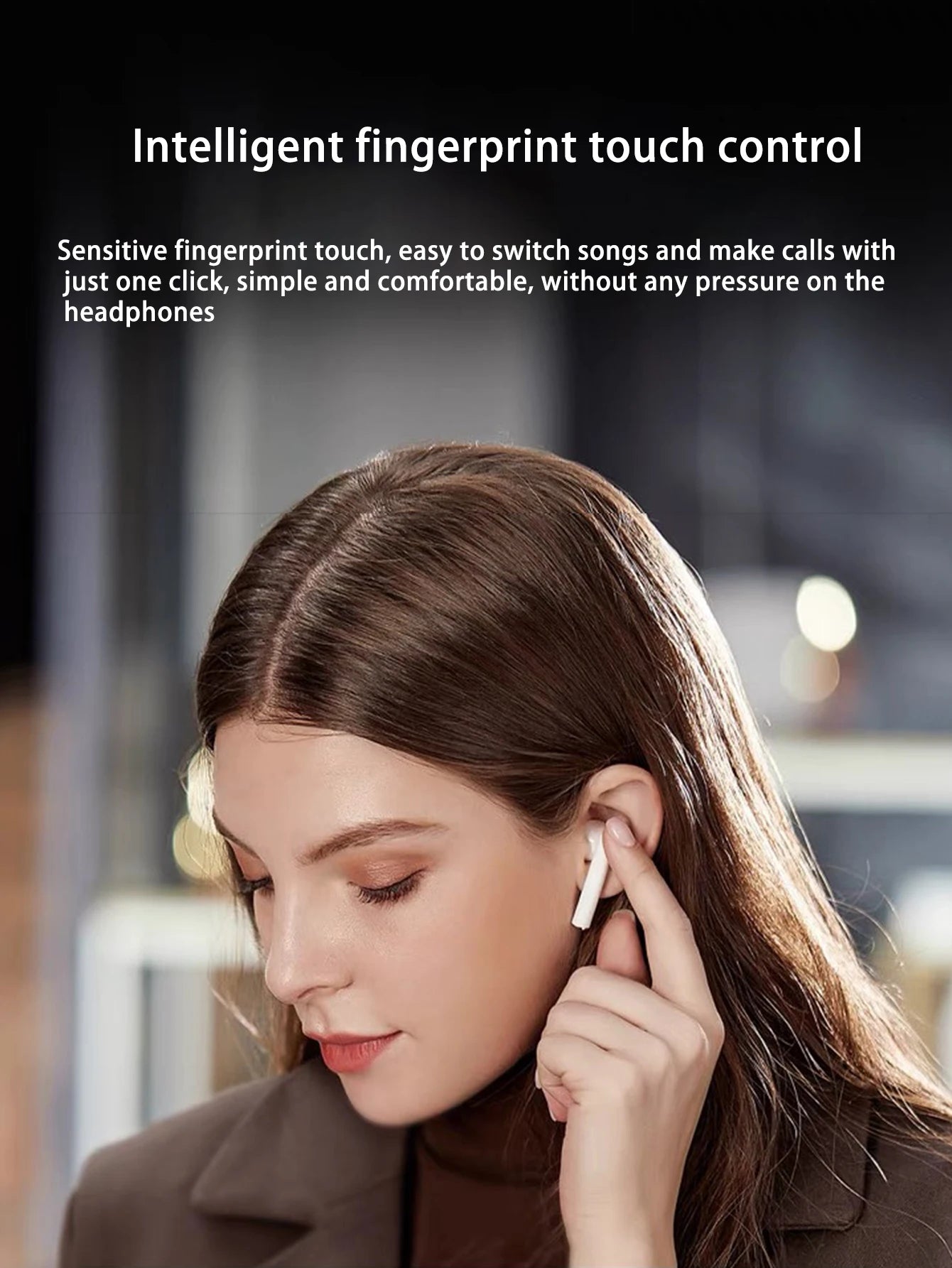 Wireless Stereo Headphones – Long Battery, Touch Control, ANC